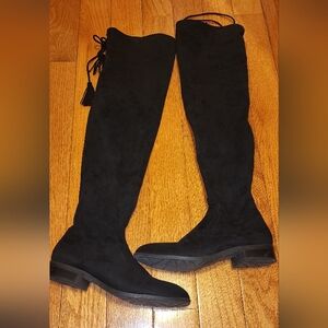 Marc Fisher Black Suede Over-the-Knee Boots